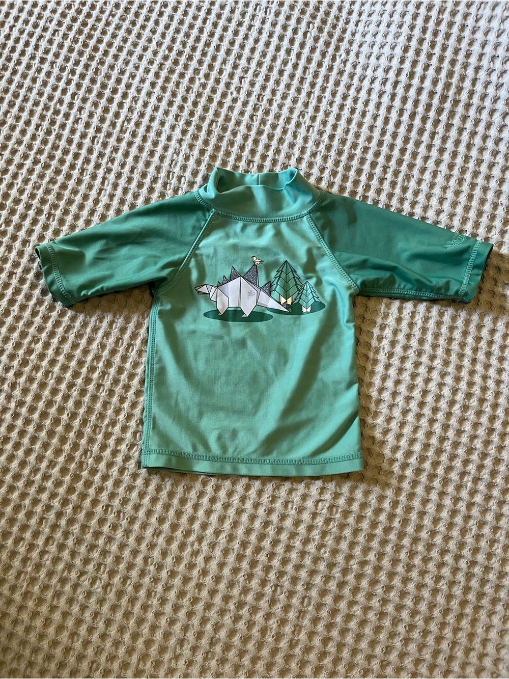5 for $10 Teal Dinosaur Short-Sleeve Kids Rashguard
